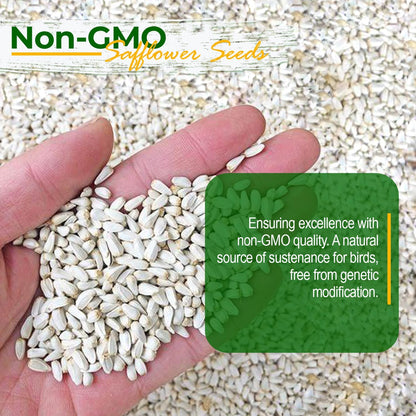Old Potters Wildlife Safflower Seed for Wildlife Bird Feeding, Non-GMO and USA Small Farm Grown, 50 lbs