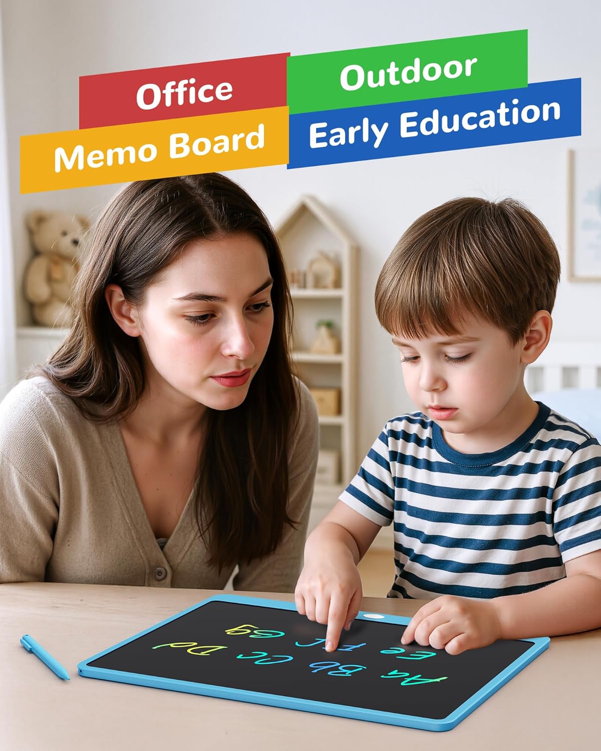 KOKODI LCD Writing Tablet, 16 Inch Colorful Doodle Board Drawing Tablet, Erasable Reusable Electronic Drawing Pads, Educational and Learning Toy for 3-6 Years Old Boy and Girls