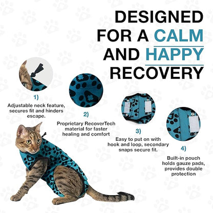 Bellyguard Cat Recovery Suit Female and Male, Comfy Onesie After Surgery, Kitten Clothes for Post-Op Care, Neuter and Spay Healing Outfits for Cats Only – Comfortable Kitten and Adult Cone Alternative