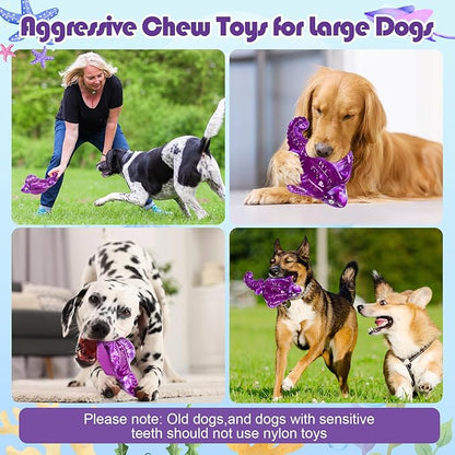 Tough Dog Toys for Aggressive Chewers, Indestructible Chew Toys for Dogs, Interactive Large Dog Toy to Keep Them Busy, Super Chewer Dog Toy for Large Medium Breed, Gifts for Dogs