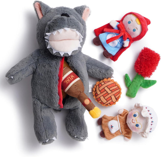 Nocciola Fairy Tale Squeaky Dog Toys, Cute Interactive Plush Stuffed Hide and Seek Cognitive Puzzle Puppy Crinkle Chew Toy for Small, Medium Breed