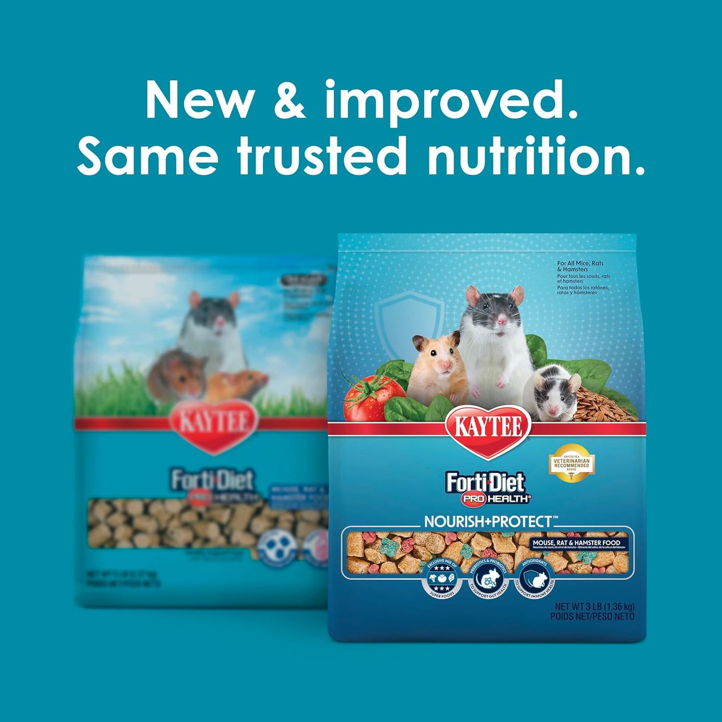 Kaytee Forti Diet Pro Health Small Animal Food For Mouse And Pet Rats, 3-Pound