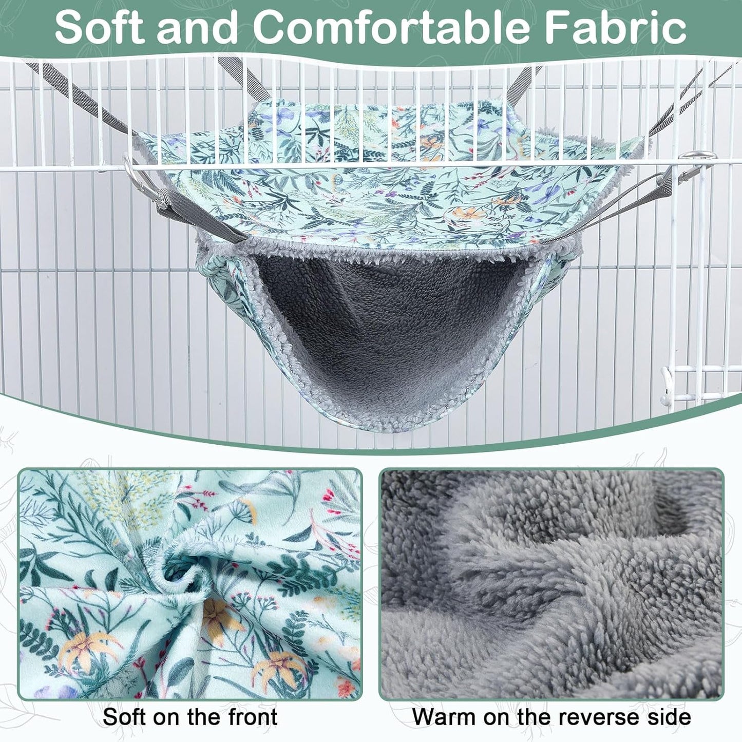 Bienbee 2 Pcs Ferret Rat Hammock Set for Cage Washable Guinea Pig Hideout Bed Soft Small Animal Hammock Tunnel Toys Ferret Cage Accessories for Hedgehog Sugar Glider Squirrel Hamster