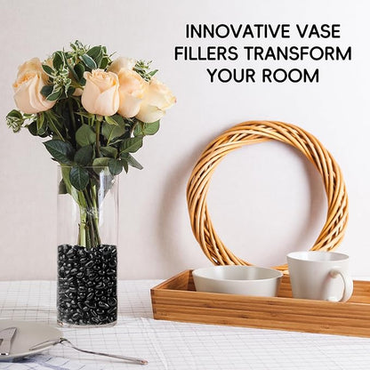 Meschett Colorful Glass Stones, 1 LB Fish Tank Gravel, Small Irregular Rainbow Aquarium Gravel for Aquarium Decorations and Turtle Tank, Sea Glass Beads Crystals for Fish Bowl, Vase Filler,Black