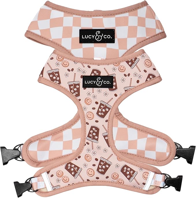 Cute Reversible Dog Harness - Best Designer Pet Harnesses for Medium Dogs - Padded Adjustable Vest for Easy Walking. (Little Lamb, L)