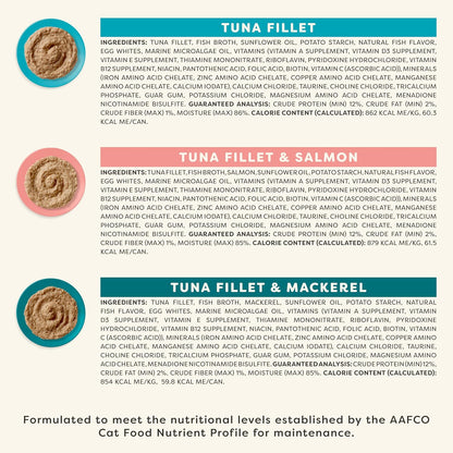 Applaws Vitality Wet Cat Food Paté, Natural Cat Food with Added Vitamins & Minerals, Grain-Free, Carrageenan Free, Fish Variety Selection (12 Count, 5.5 oz Cans)