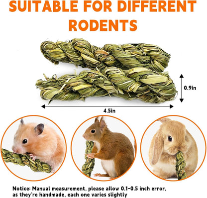 Hamiledyi 15 PCS Rabbit Chew Toys for Teeth - Timothy Hay Treats and Sticks - Natural Grass Chew Toys for Bunnies Guinea Pigs Hamsters and Chinchillas - Bunny Teeth Care