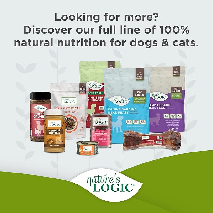 Nature's Logic Grain-Free Dry Dog Food - All-Natural, High Protein, No Synthetic Vitamins/Minerals - Gluten Free - Supports Healthy Digestion - All Breeds & Ages - Beef Meal Feast, 4.4lbs