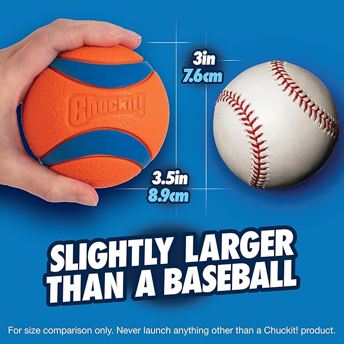 Chuckit! Ultra Ball Dog Toy - Size XL - for Dogs 100+ lbs - Made from Durable Rubber - Super Bouncy - Floats in Water - 3.5-inch Diameter - Pack of 2