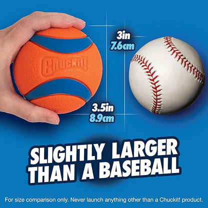 Chuckit! Ultra Ball Dog Toy - Size XL - for Dogs 100+ lbs - Made from Durable Rubber - Super Bouncy - Floats in Water - 3.5-inch Diameter - Pack of 2