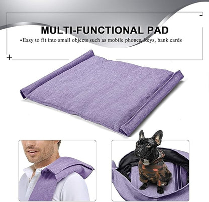 TOMKAS Medium Padded Shoulder Strap Dog Cat Carrier Sling (Purple for 8-15 lbs)