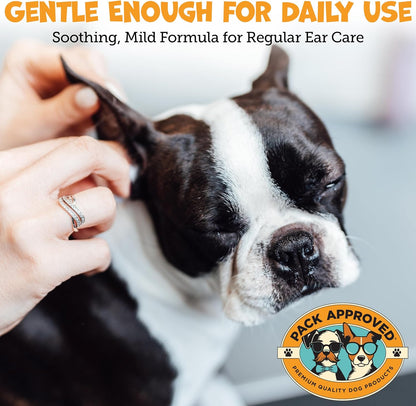 Ear Wipes for Dogs with Aloe Vera & Eucalyptus - Gentle Ear Cleaner for Dogs to Help Remove Wax and Odor - Convenient and Mess-Free Cleaning Pads for Dirty, Itchy Ears - 100 Wipes