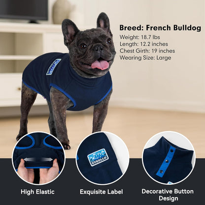 cyeollo Fleece Dog Sweater, Turtleneck Stretchy Sweatshirt Pullover Fleece Jacket Warm Winter Fall Dog Clothes for Medium Dogs Boy Pet Apparel, Navy Blue XL