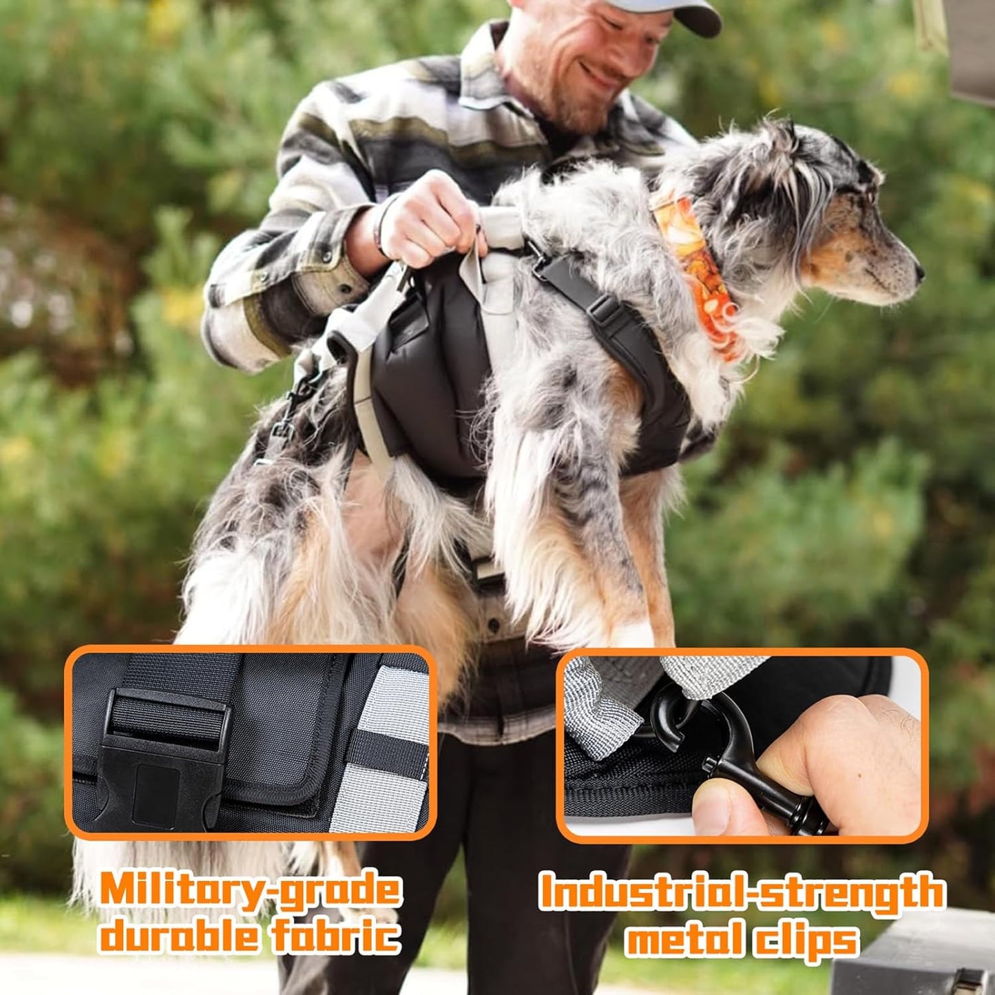 Dog Lift Harness for Large Dogs,Full Body Dog Sling Carrier with Handle,for Up Stair/Back Legs Support/Dogs Joint Injuries/Arthritis (XX-Large)