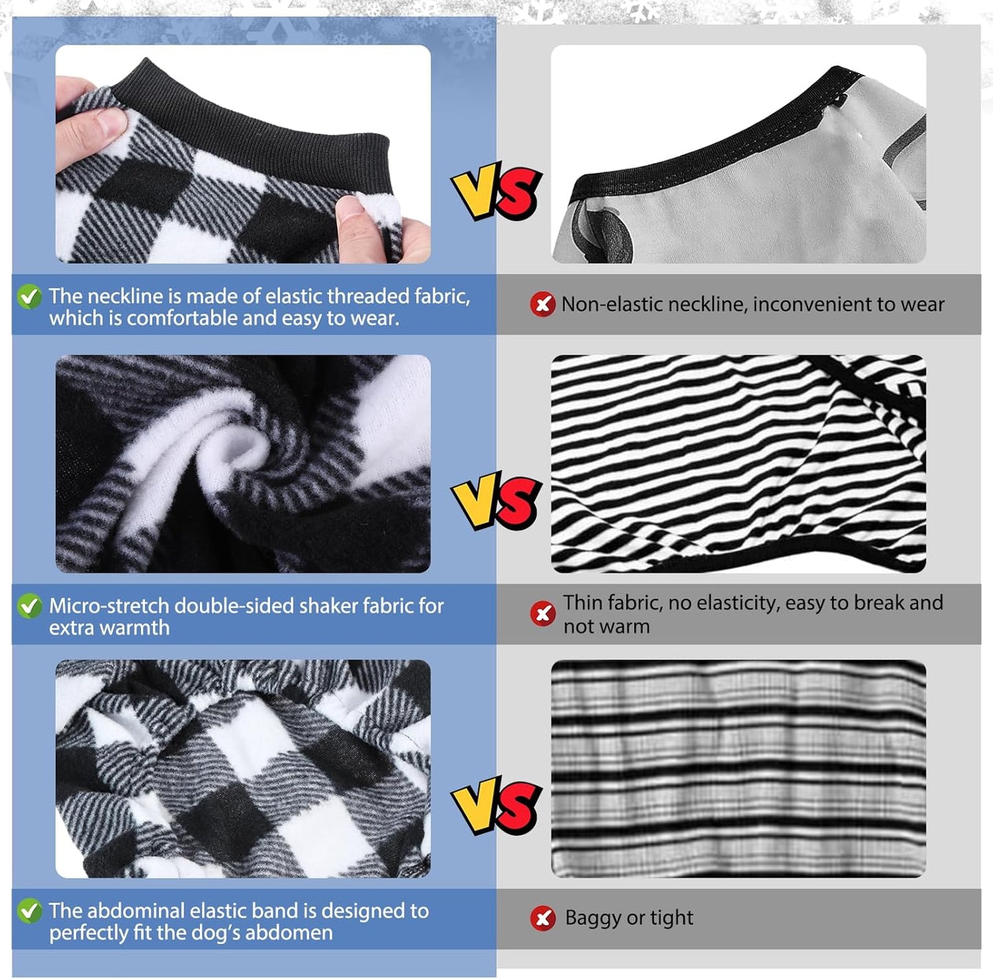 SCENEREAL Dog Pajamas for Small Medium Large Dogs Soft Pet Sweater Clothes Warm Puppy Onesie Outfits for Doggie Winter Christmas - Dog Jammies Pjs