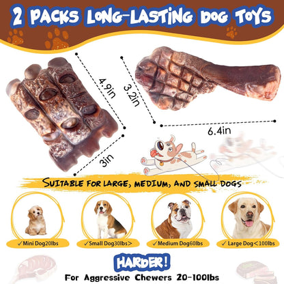 Dog Chew Toys for Aggressive Chewers：2 Pack Indestructible Dog Toy for Large Breed- Tough Nylon Teething Bone Toy to Keep Them Busy