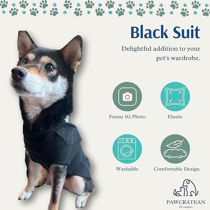 Cute Sweater for Dogs and Cats Soft Flannel Pet Outfit Warm and Cozy Animal Hoodie Small to Large Pet Clothes for Halloween Parties and Everyday Wear (Large, Black Bowtie)