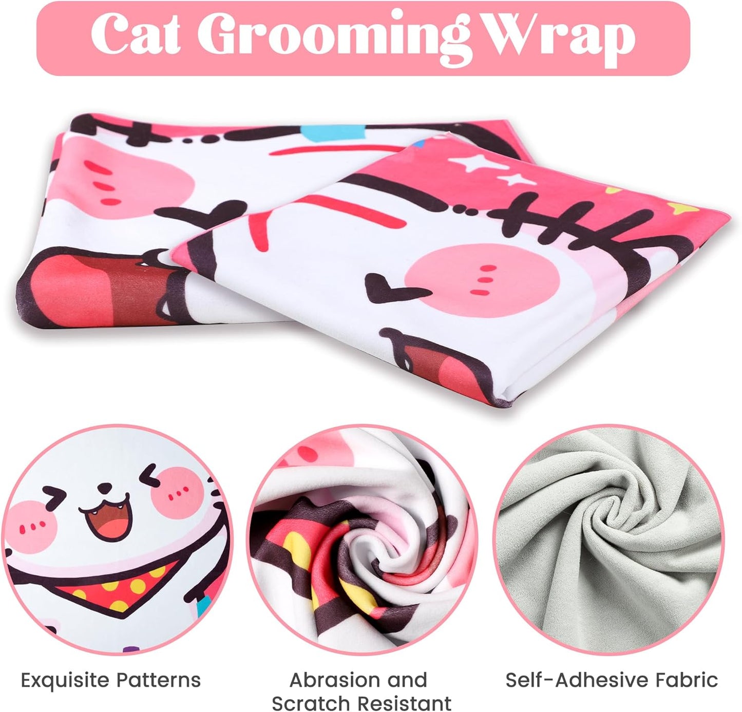 21.7" Cat Wrap for Cutting Nails, Cat Restraint for Nail Clipping, Cat Swaddle Wrap for Kittens, Cat Burrito Wrap Can Be Applied to Cat Nail Trimming, Large, Within 6lbs