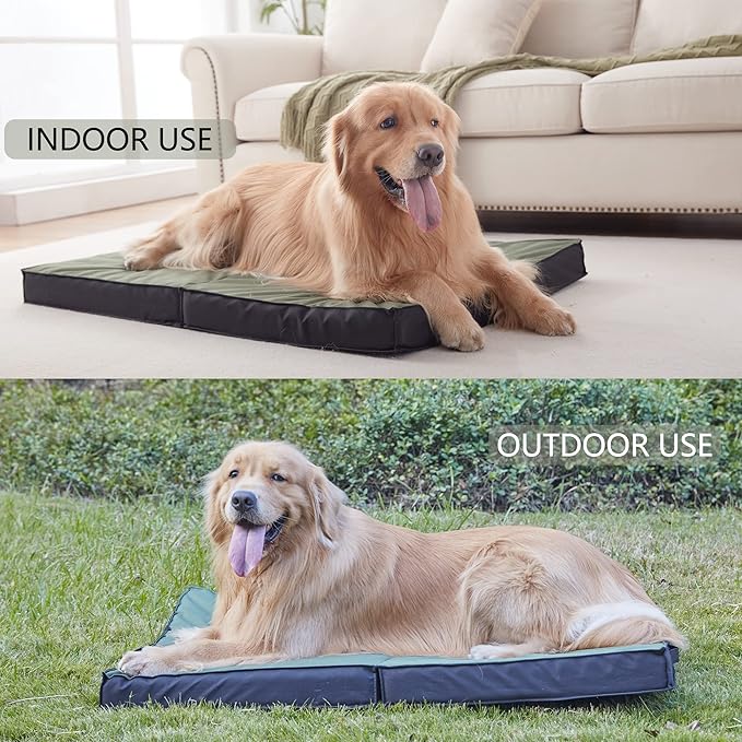 Outdoor Dog Bed for Large Dogs, Waterproof & Washable, Foldable & Orthopedic, 41" All-Weather