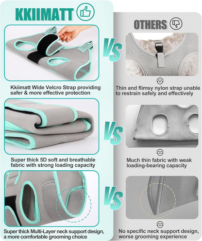 Dog Grooming Hammock Harness, Small Dog Groming Sling, Gray Dog Hanging Harness for Nail Trimming,Dog Nail Clipping Hanger Restraint Holder