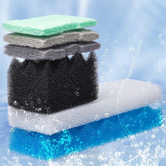 52 Pcs Replacement Filter Media Kit Compatible with Fluval 406/407 Aquarium Filters Include 12 Biological Foams Ammonia Remover Phosphate Pads Nitrite Remover, Towel and Grease