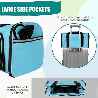 Top tasta Dog Cat Carrier Pet Carriers for Small Medium Large Cats Dogs Carrier Soft Sided Small Puppy Dog Carrier Portable Foldable Airline Approved Dog Cat Travel Carrier Blue Large