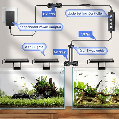 hygger Clip On Aquarium LED Light with Multi-Channel Controller, Fish Tank Light 24/7 Lighting Sunrise-Daylight-Moonlight and DIY Mode, Adjustable Timer/Brightness Light 7 Colors for Freshwater (3)