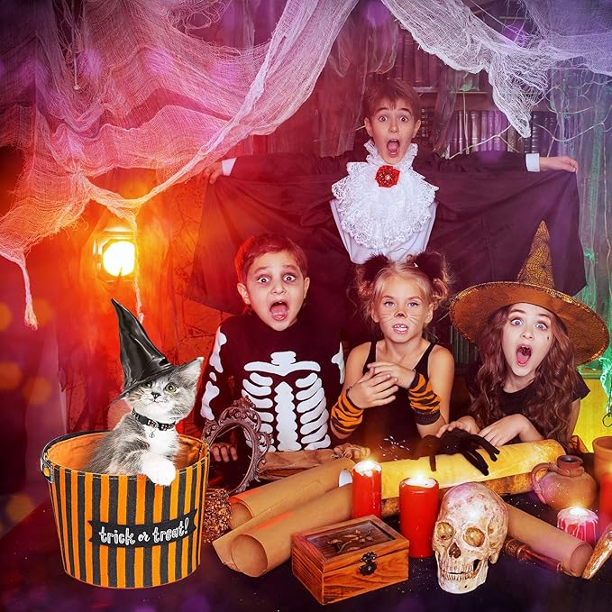 Weewooday 6 Pcs Halloween Cat Collar, Breakaway Cat Collars with Bell, Safety Buckle Soft Adjustable Halloween Pet Collar with Pumpkin Ghost Patterns for Kitten Kitty Pet Supplies Christmas Party