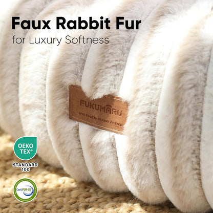 FUKUMARU Dog Bed, Calming Donut Dog Beds for Anxious Puppies, Modern Aesthetic Cat Bed with Gradient Print, Cute Round Pet Beds with Washable Cover, Orthopedic Puppy Bed, Camel, Small, 25 inches