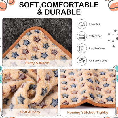 Tudomro 8 Pcs Guinea Pig Blankets Absorbent Washable Animal Fleece Bedding Cage Liners Waterproof Reusable Pet Pee Sleep Mat Pad Cover for Chinchilla Hamster Ferret(Star,12 x 12 Inch)