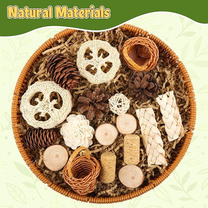 Natural Bird Toy Rattan Bird Foraging Box Parrot Shredding Toys Box Conure Chewing Toys for Cockatiel Lovebird Parakeet Budgie(Round 9.84inch)