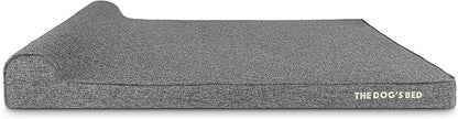 The Dog’s Bed Orthopedic Headrest Dog Bed XXL Grey Linen, Memory Foam, Pain Relief for Arthritis, Hip & Elbow Dysplasia, Post Surgery, Lameness, Waterproof Washable Cover