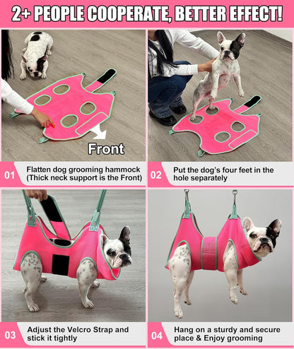 Dog Grooming Hammock, Medium Hanging Harness Holder Hanger for Nail Clipping,Nail Trimming Hammock,Dog Sling Restraint with Thick Fabric Neck Support for Claw Care