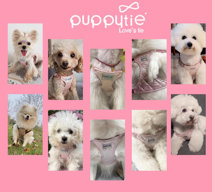 No Pull xs Dog Harness with Multifunction Dog Leash,Soft Adjustable No Choke Escape Proof Pet Harness Vest,Glossy Pink,XXS