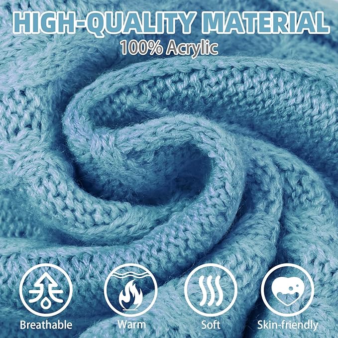 PUPTECK Winter Cat Sweater Coat - Soft Warm Cold Weather Clothes Knitwear for Kittens & Small Dogs Indoor Outdoor Wearing, Knitted Classic for Doggies Kitties Girls Boys, Sky Blue, L