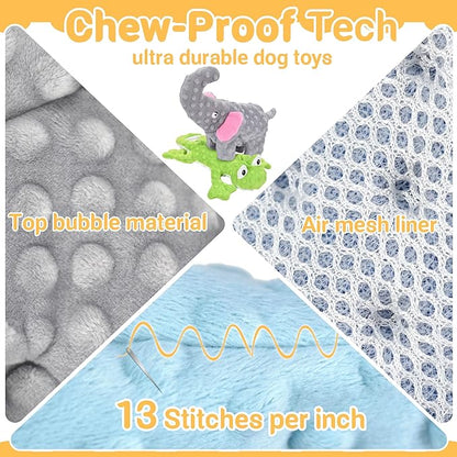 No Stuffing Dog Toys for Aggressive Chewers, Squeaky Dog Toys for Large Medium and Small Dogs, Puppy Dog Chew Toys Pack of 5