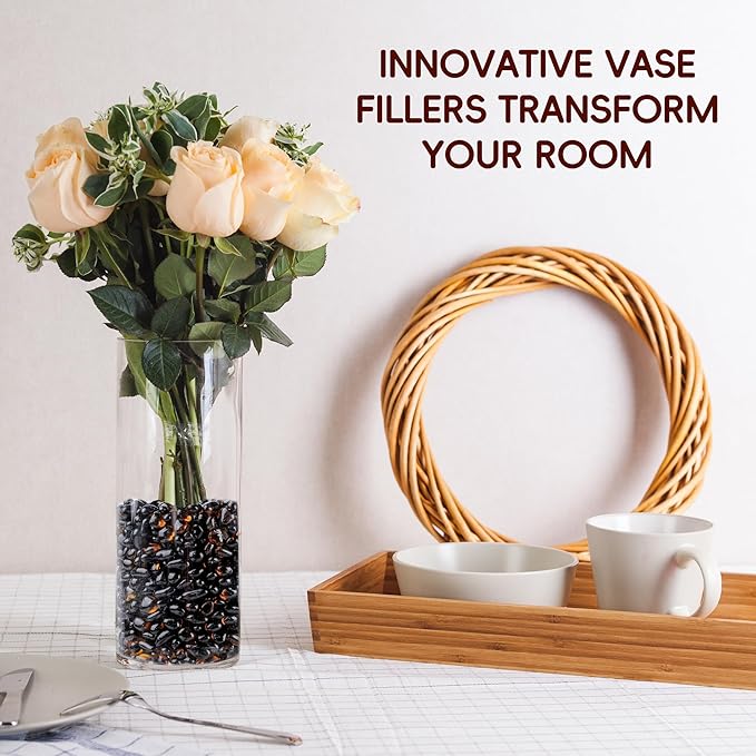 Meschett Colorful Glass Stones, 1 LB Fish Tank Gravel, Small Irregular Rainbow Aquarium Gravel for Aquarium Decorations and Turtle Tank, Sea Glass Beads Crystals for Fish Bowl, Vase Filler,Brown