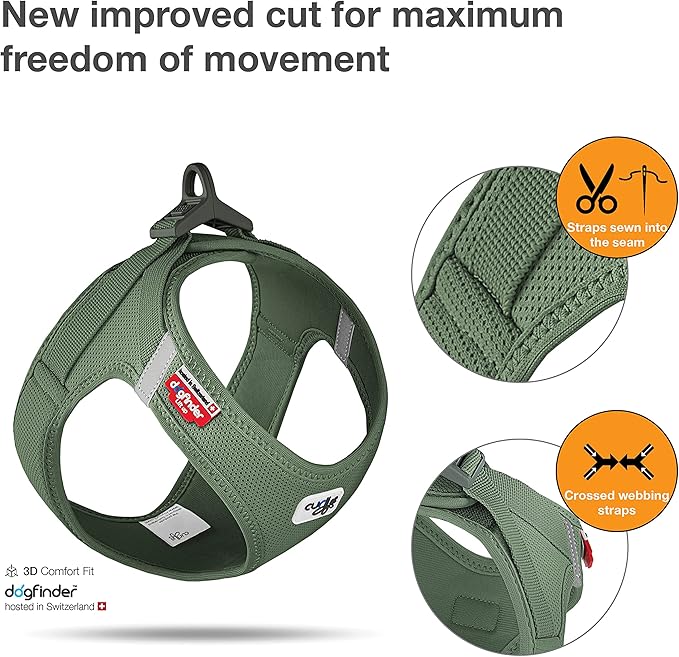 curli Vest Harness Clasp Air-Mesh Dog Harness (safe dog accessories, no pressure points, improved fit, harness with curli clasp buckle)