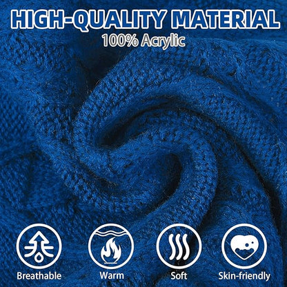 PUPTECK Winter Cat Sweater Coat - Soft Warm Cold Weather Clothes Knitwear for Kittens & Small Dogs Indoor Outdoor Wearing, Knitted Classic for Doggies Kitties Girls Boys, Dark Blue, M