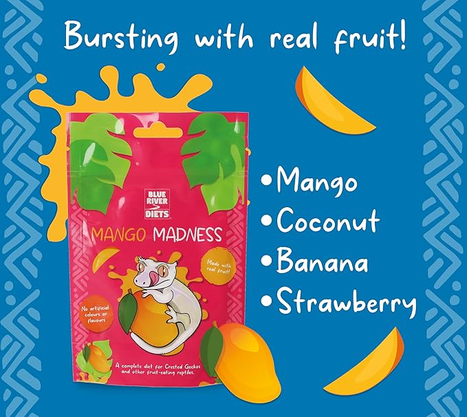 Crested Gecko Diet | Mango Madness | All Natural Low Fat Complete Gecko Food | 2.1oz