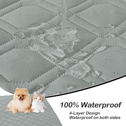 hyha Waterproof Dog Bed Blanket, Soft Pet Blankets, Waterproof Couch Cover for Dogs, Reversible Sofa Covers Washable for Furniture (82x82 Inch, Grey/Light Grey)