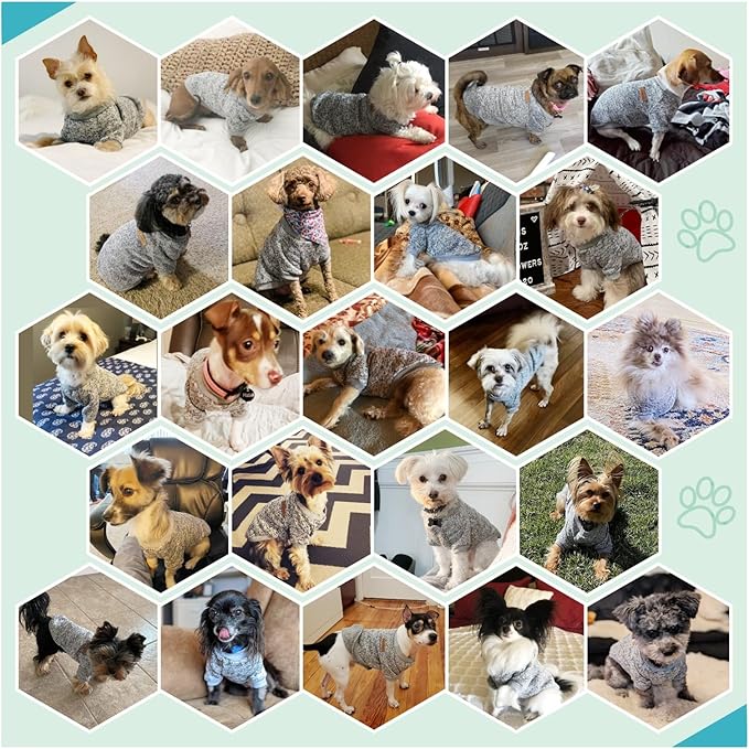 Jecikelon Dog Clothes Dogs Sweater Soft Puppies Clothing Winter Puppy Sweaters Warm Outfit for Dogs Small XXS XS Cat Apparel (Small, Grey)
