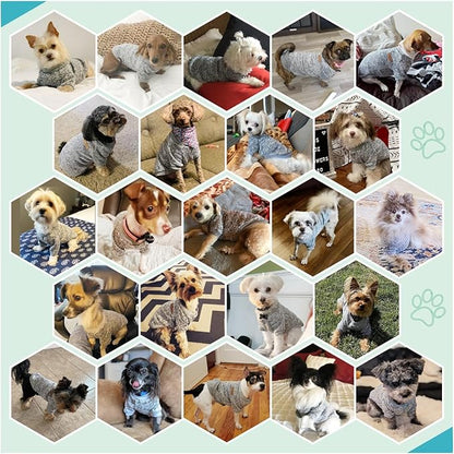 Jecikelon Dog Clothes Dogs Sweater Soft Puppies Clothing Winter Puppy Sweaters Warm Outfit for Dogs Small XXS XS Cat Apparel (Grey, M)