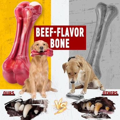 Zeaxuie 12 Pack Heavy Duty Various Dog Chew Toys Pack for Aggressive Chewers - Includes Large Rope Toy, Squeaky Toys & Indestructible Chew Bone for Medium, Large & X-Large Dogs (for Super Chewers)