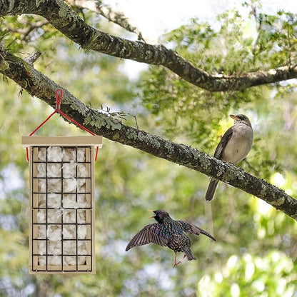 Wooden Bird Nest Material Holder; Rustic Handmade Bird Nest Material Dispenser
