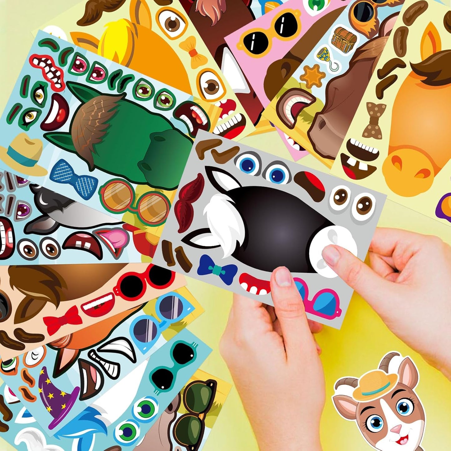 48 Sheets Make Your Own Horse Stickers for Kids Toddles, Make a Horse Face Stickers, Birthday Party Favors Supplies Crafts
