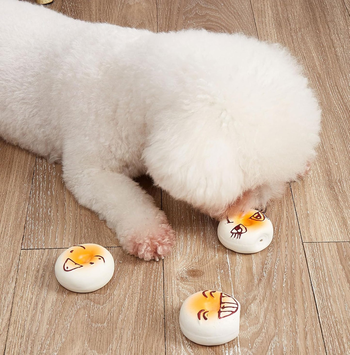 Smile Face Dog Squeaky Toys Soft Latex Squeak Balls for Puppy Small Pet Dogs 3 Pcs/Set