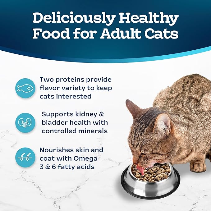 Blue Buffalo Tastefuls Adult Cat Dry Food, Multi-Protein Salmon & Ocean Fish Recipe, 3-lb. Bag