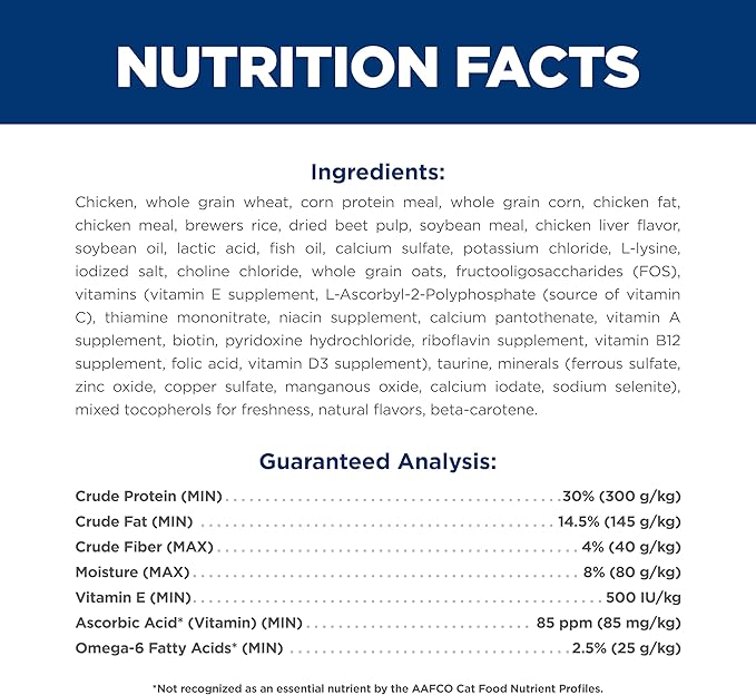 Hill's Science Diet Adult 1-6, Adult 1-6 Premium Nutrition, Dry Cat Food, Chicken Recipe, 16 lb Bag