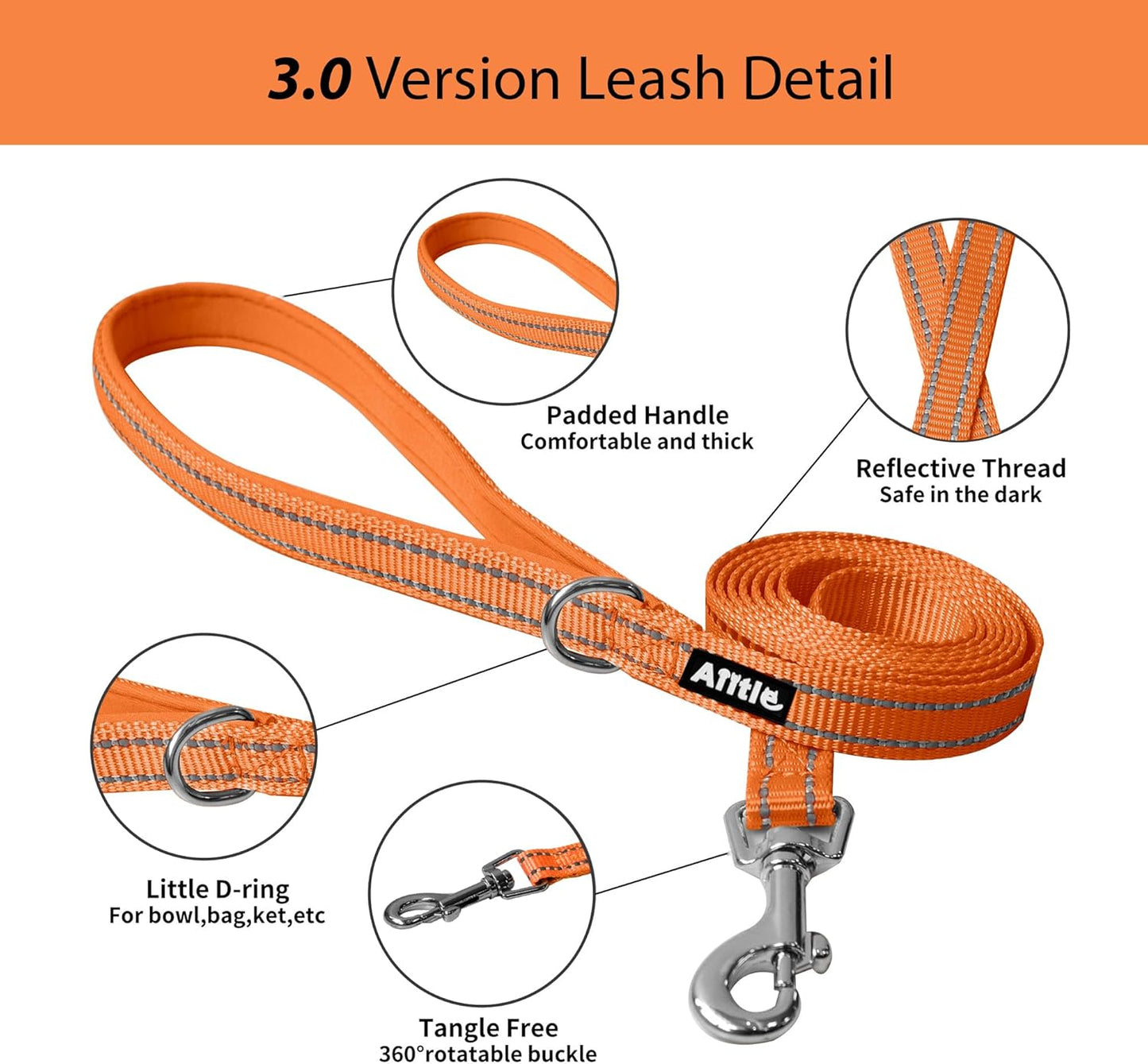 AIITLE Dog Harness, Summer No-Pull Cat Harness with a Leash, Adjustable Reflective Dog Vest, Cat Harness Escape Proof, Outdoor Walking, Camping for Extra Small Dogs and House Cats Orange XXXS